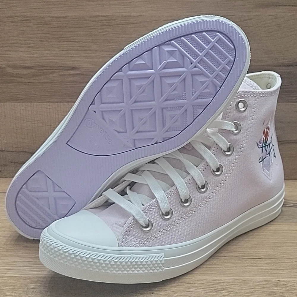 Converse Pink and White High-Top Sneakers Size 8.5 Womens.
